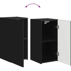 vidaXL Conjunto de mueble de TV 5 pcs Madera de ingeniería Negro Clearance