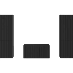 vidaXL Conjunto de mueble de TV 5 pcs Madera de ingeniería Negro Clearance