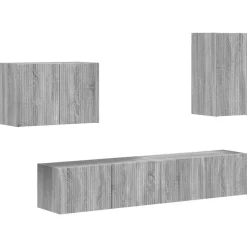 vidaXL Muebles Tv-Conjunto de mueble para TV de pared 4 pcs