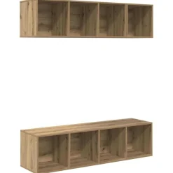 vidaXL Muebles Tv-Conjunto de mueble de TV 3 pcs Roble artesanal