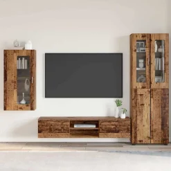 vidaXL Conjunto de mueble de TV con cajón FLORIN Madera vieja Madera envejecida New