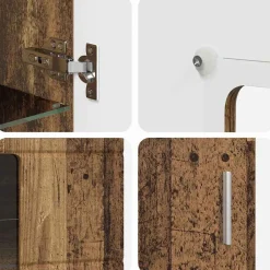 vidaXL Conjunto de mueble de TV con cajón FLORIN Madera vieja Madera envejecida New