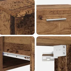 vidaXL Conjunto de mueble de TV con cajón FLORIN Madera vieja Madera envejecida New