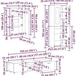 vidaXL Conjunto de mueble de TV con cajón FLORIN Madera vieja Madera envejecida New