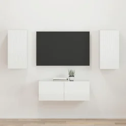 vidaXL Conjunto de mueble de TV 2 pcs Madera de ingeniería brillante Outlet