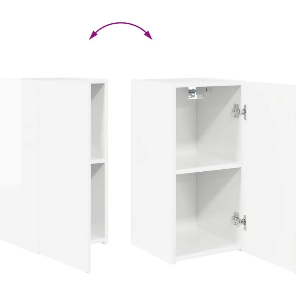vidaXL Conjunto de mueble de TV 2 pcs Madera de ingeniería brillante Outlet