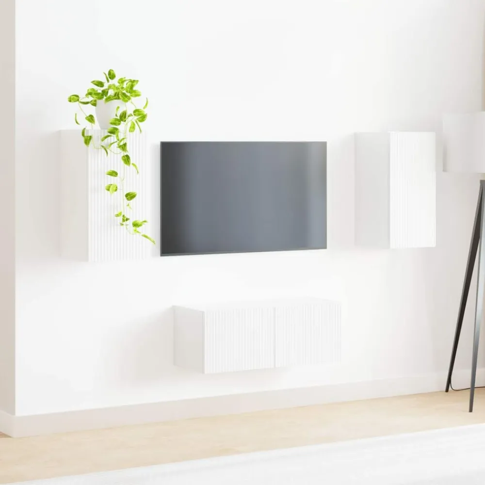 vidaXL Conjunto de mueble de TV 2 pcs Madera de ingeniería brillante Outlet
