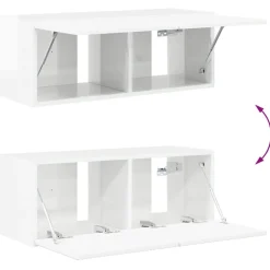 vidaXL Conjunto de mueble de TV 2 pcs Madera de ingeniería brillante Outlet
