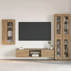 vidaXL Conjunto de mueble de TV con cajón FLORIN Roble artesanal Roble artisan New