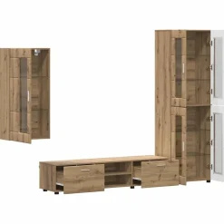 vidaXL Conjunto de mueble de TV con cajón FLORIN Roble artesanal Roble artisan New