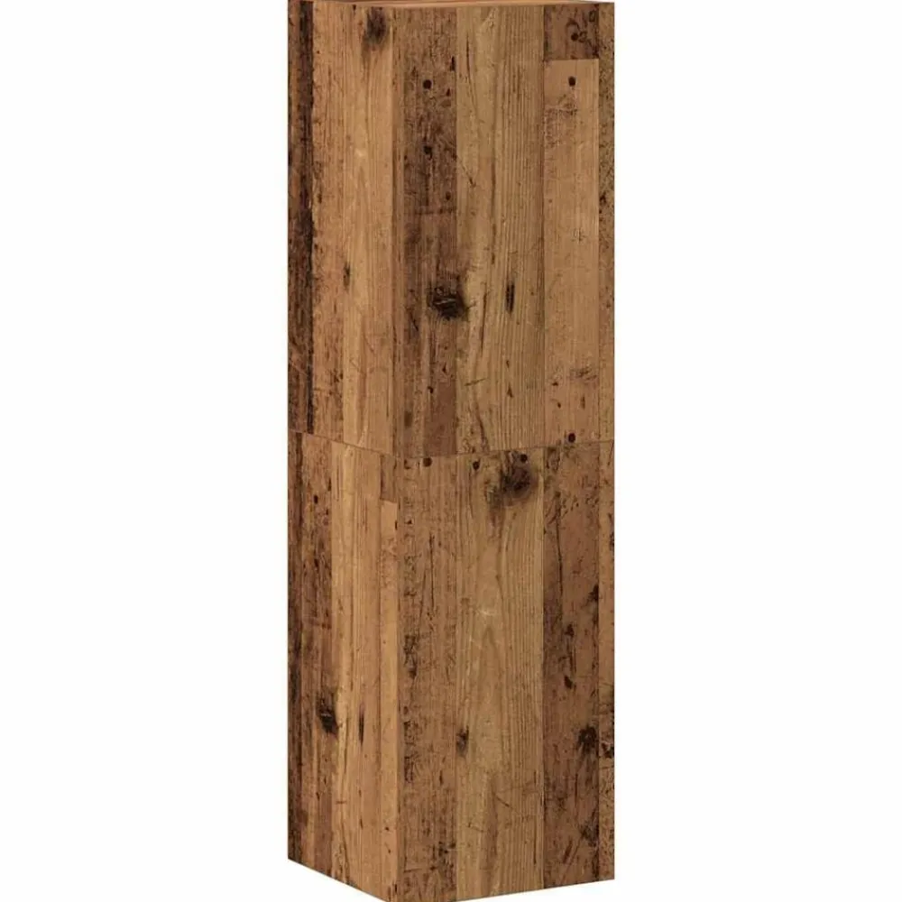 vidaXL Conjunto de mueble de TV 6 piezas montado la pared madera vieja Madera envejecida Sale