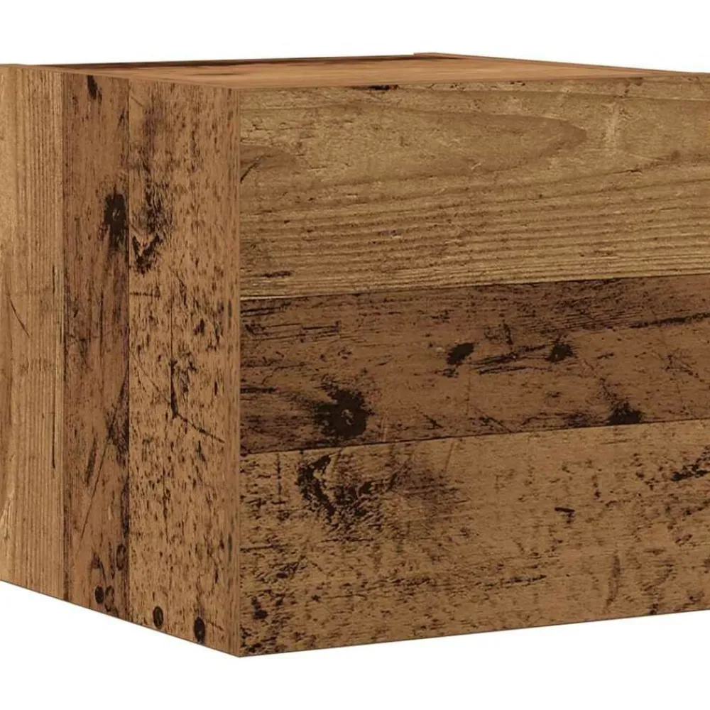 vidaXL Conjunto de mueble de TV 6 piezas montado la pared madera vieja Madera envejecida Sale
