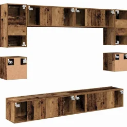 vidaXL Conjunto de mueble de TV 8 pcs Madera envejecida Sale