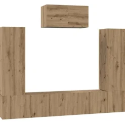 vidaXL Muebles Tv-Conjunto de mueble de TV 7 pcs Roble artesanal