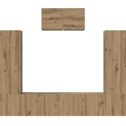 vidaXL Muebles Tv-Conjunto de mueble de TV 7 pcs Roble artesanal