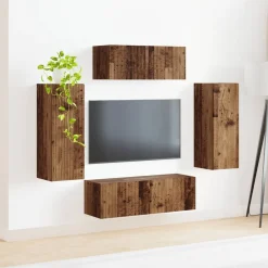 vidaXL Muebles Tv-Conjunto de mueble de TV 4 pcs Madera vieja