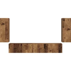 vidaXL Muebles Tv-Conjunto de mueble de TV 4 pcs Madera vieja