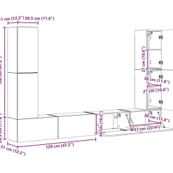 vidaXL Muebles Tv-Conjunto de mueble de TV 8 pcs