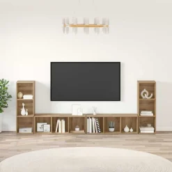 vidaXL Conjunto de mueble de TV 4 pcs Roble artesanal 37 x 35 x 107 cm Roble artisan