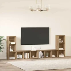 vidaXL Conjunto de mueble de TV 4 pcs Roble artesanal 37 x 35 x 107 cm Roble artisan