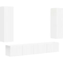 vidaXL Conjunto de mueble de TV 3 pcs Madera de ingeniería White Best