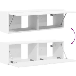 vidaXL Conjunto de mueble de TV 3 pcs Madera de ingeniería White Best
