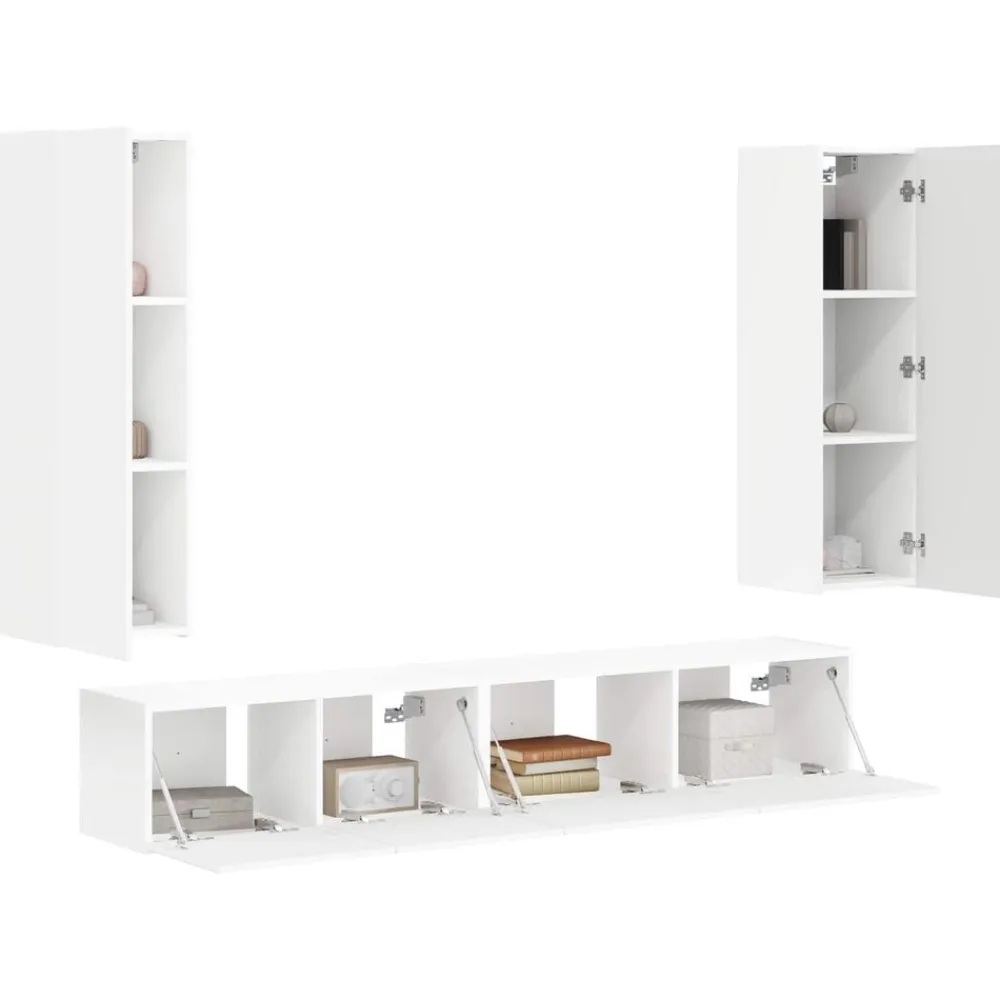 vidaXL Conjunto de mueble de TV 3 pcs Madera de ingeniería White Best