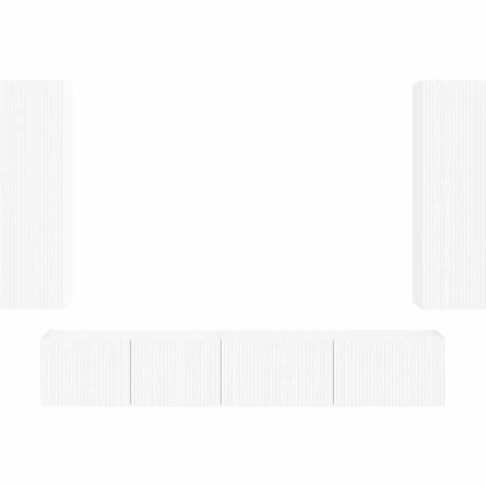 vidaXL Conjunto de mueble de TV 3 pcs Madera de ingeniería White Best