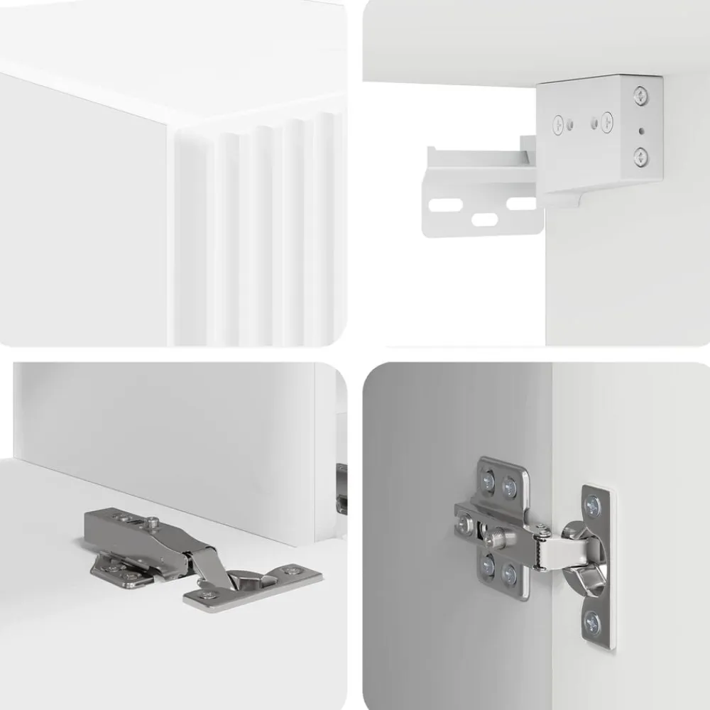 vidaXL Conjunto de mueble de TV 3 pcs Madera de ingeniería White Best