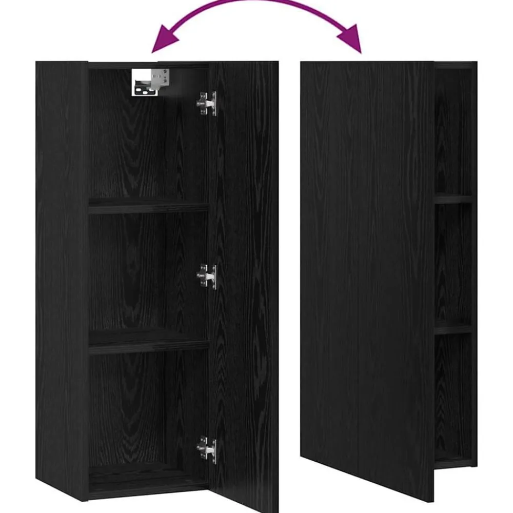 vidaXL Conjunto de mueble de TV 5 pcs Madera de ingeniería Roble negro Hot
