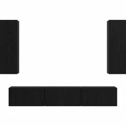 vidaXL Conjunto de mueble de TV 5 pcs Madera de ingeniería Roble negro Hot