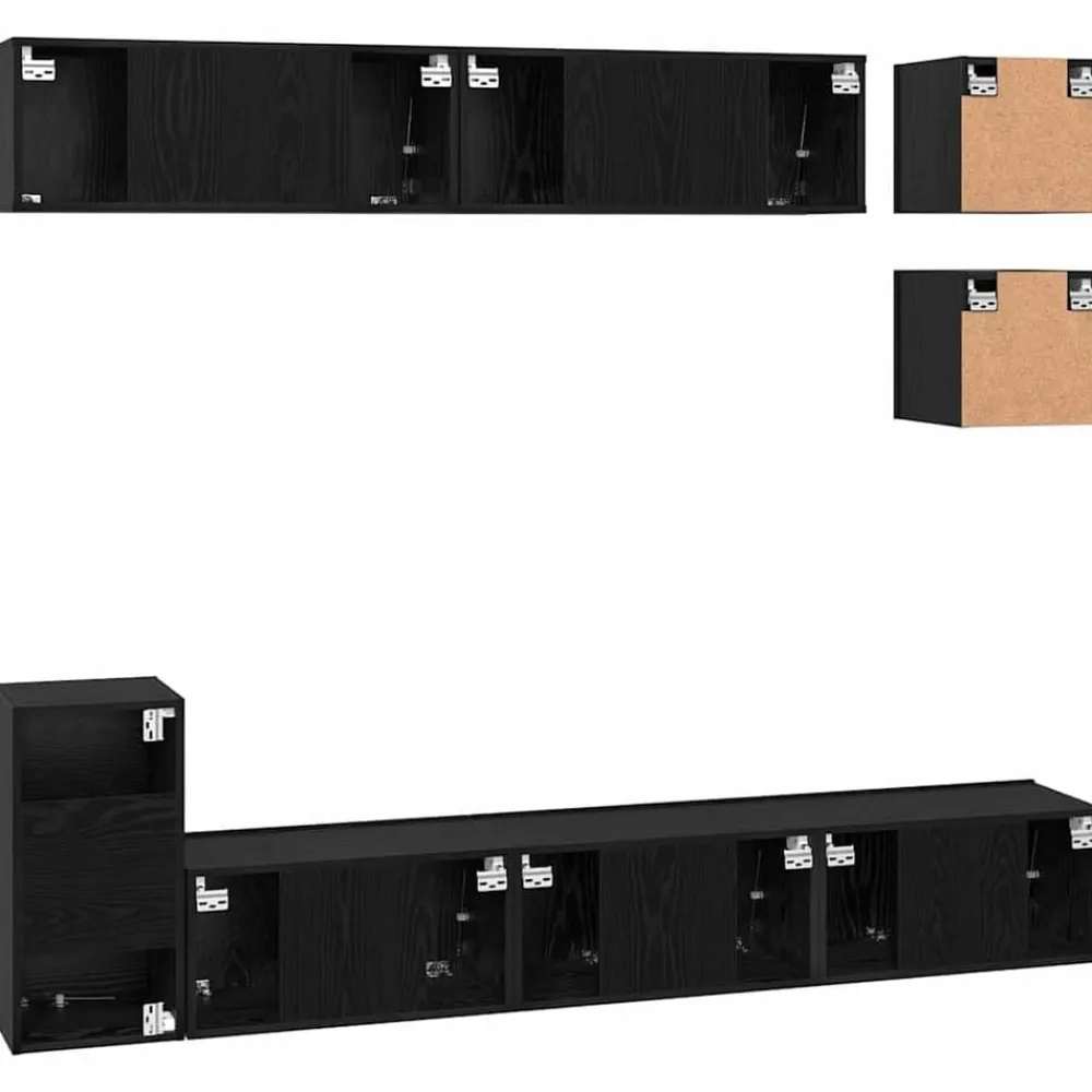 vidaXL Muebles Tv-Conjunto de mueble de TV 8 pcs Madera contrachapada