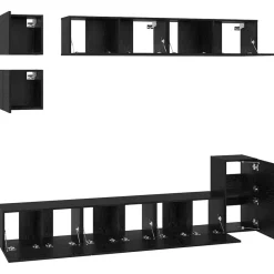 vidaXL Muebles Tv-Conjunto de mueble de TV 8 pcs Madera contrachapada