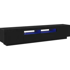 vidaXL Conjunto de mueble de TV 2 pcs Negro 200 x 35 x 40 cm Roble negro Online