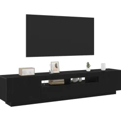 vidaXL Conjunto de mueble de TV 2 pcs Negro 200 x 35 x 40 cm Roble negro Online
