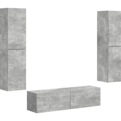 vidaXL Conjunto de mueble de TV 6 pcs Gris Concreto Gris hormig&oacute;n Online