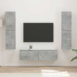 vidaXL Conjunto de mueble de TV 6 pcs Gris Concreto Gris hormig&oacute;n Online