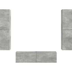 vidaXL Conjunto de mueble de TV 6 pcs Gris Concreto Gris hormig&oacute;n Online
