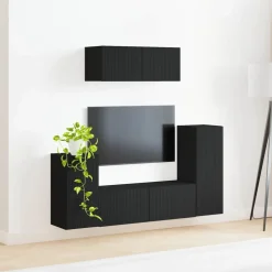 vidaXL Muebles Tv-Conjunto de mueble de TV 4 pcs Madera de ingeniería