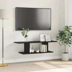 vidaXL Conjunto de mueble de TV Negro 103 x 30 x 26,5 cm Roble negro New