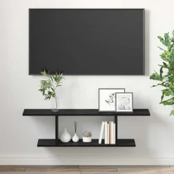 vidaXL Conjunto de mueble de TV Negro 103 x 30 x 26,5 cm Roble negro New