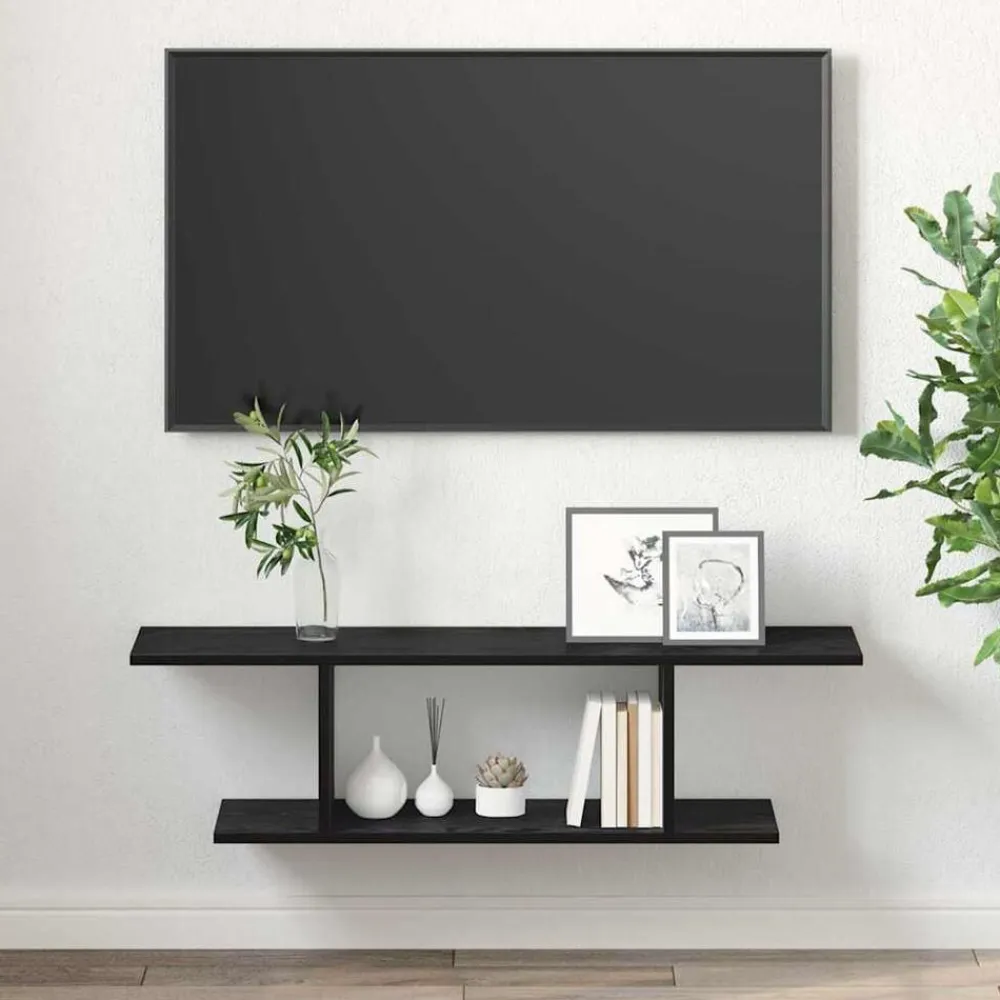 vidaXL Conjunto de mueble de TV Negro 103 x 30 x 26,5 cm Roble negro New