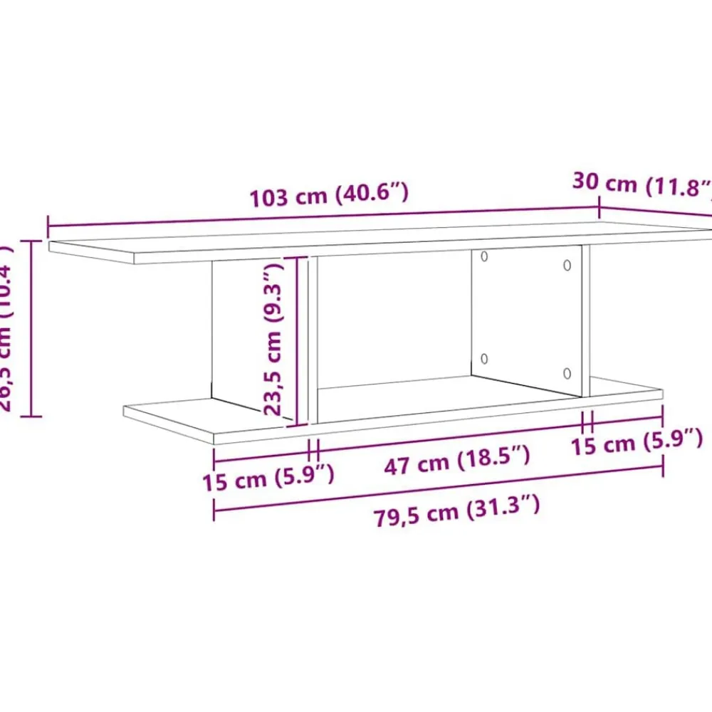 vidaXL Conjunto de mueble de TV Negro 103 x 30 x 26,5 cm Roble negro New