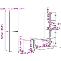 vidaXL Muebles Tv-Conjunto de mueble de TV 6 pcs Madera de ingeniería