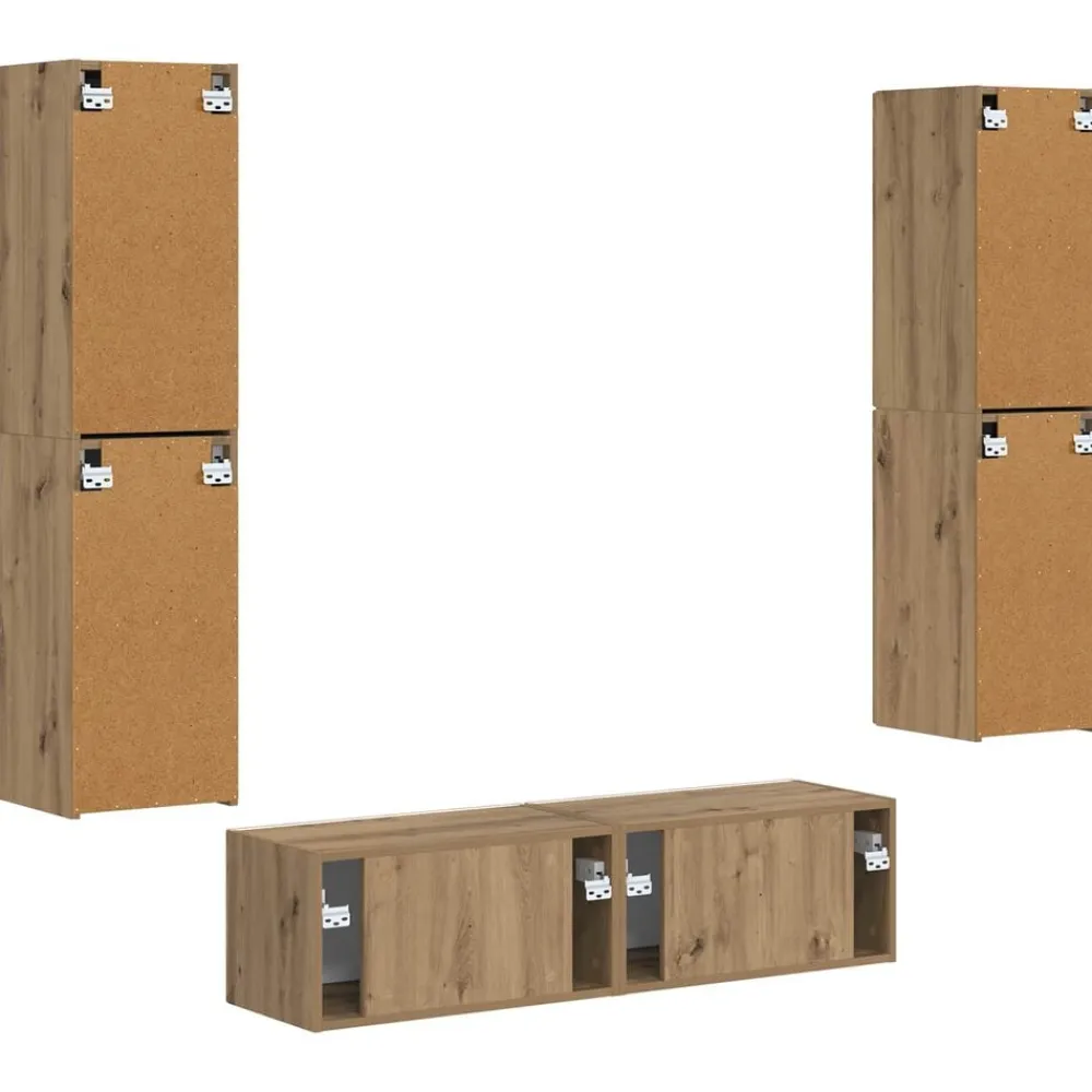 vidaXL Conjunto de mueble de TV 6 pcs Roble artesanal Roble artisan Online