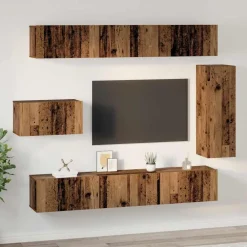 vidaXL Conjunto de mueble de TV 8 pcs Madera envejecida Outlet