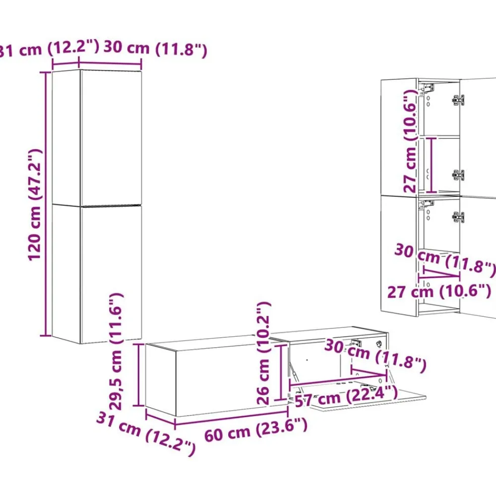 vidaXL Conjunto de mueble de TV 6 pcs Roble Sonoma Online
