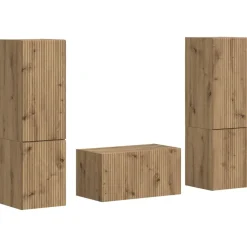 vidaXL Muebles Tv-Conjunto de mueble de TV 5 pcs Roble artesanal
