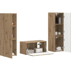 vidaXL Muebles Tv-Conjunto de mueble de TV 5 pcs Roble artesanal