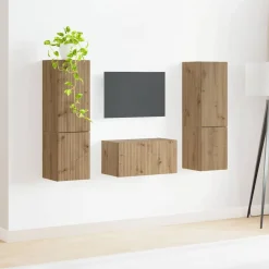 vidaXL Muebles Tv-Conjunto de mueble de TV 5 pcs Roble artesanal